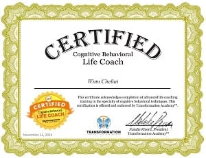 Cognitive Behavioral Life Coach (CBT) certificate of Winn Chelini
